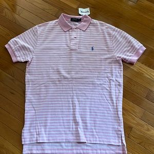Mens M Ralph Lauren shirt. Pink and white stripe. New with tags.